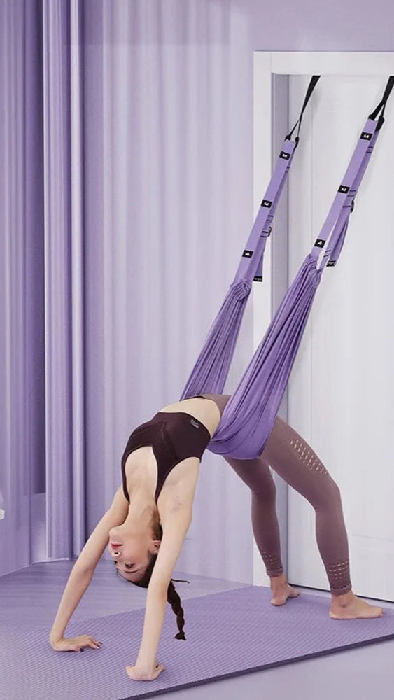 Aerial Yoga Strap Pull Rope Woman Hammock Stretch Leg Splits Trainer Female Gym Belt Aerial Hammock Swing Stretching Inversion